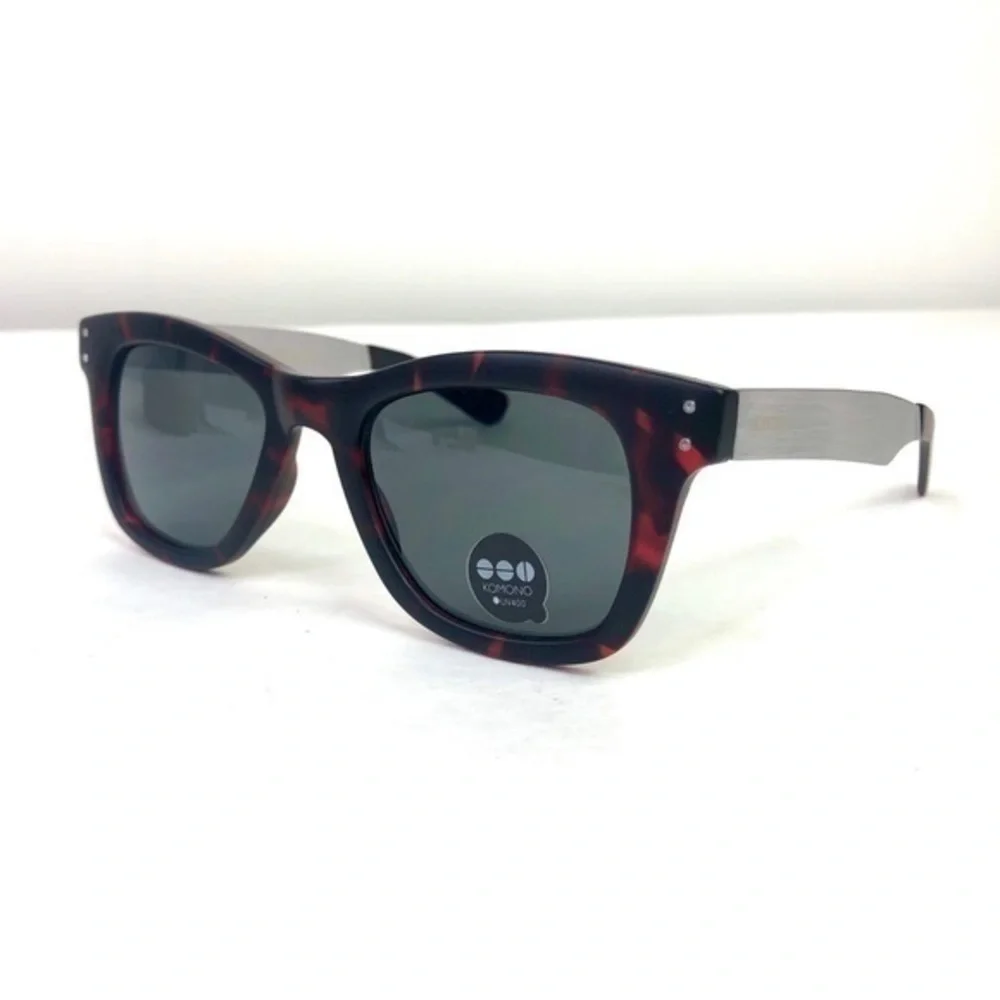 KOMONO Allen Tortoise Silver Sunglasses (NEW) 🕶 Red